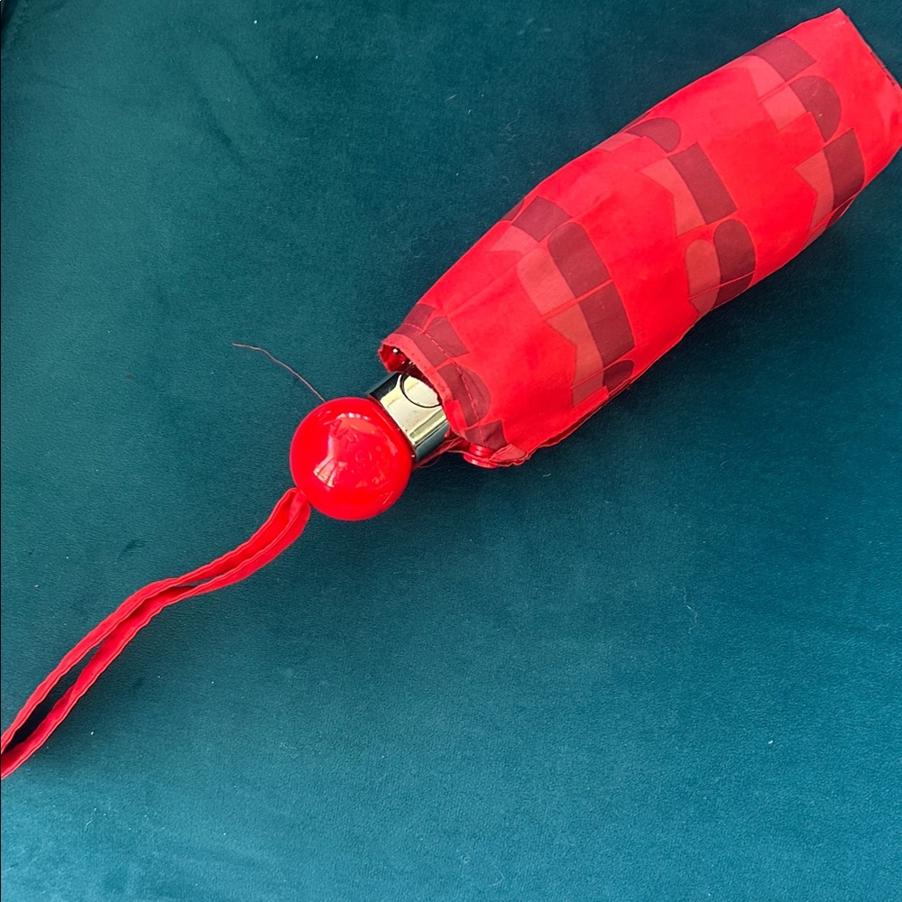 Marc Jacobs Red Compact Foldable Umbrella